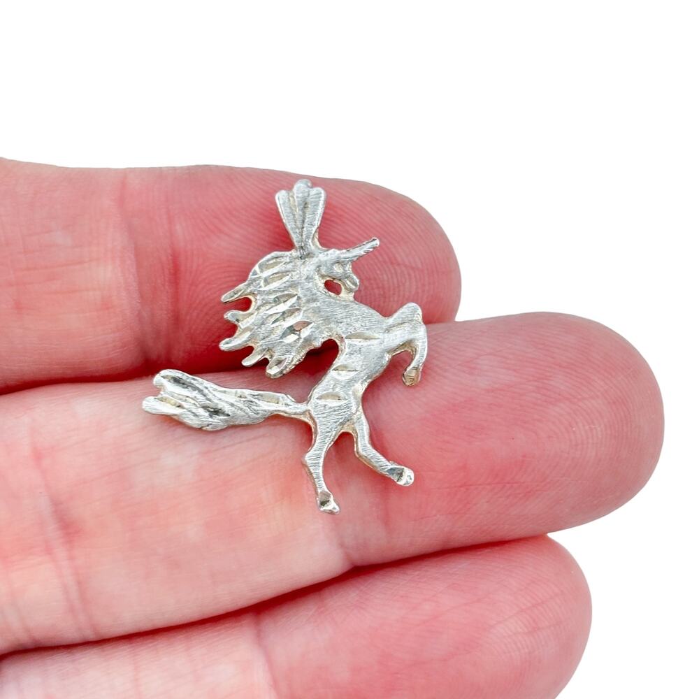 Vintage Sterling Silver 925 Unicorn Pendant